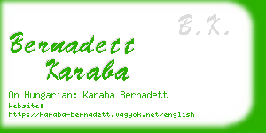 bernadett karaba business card